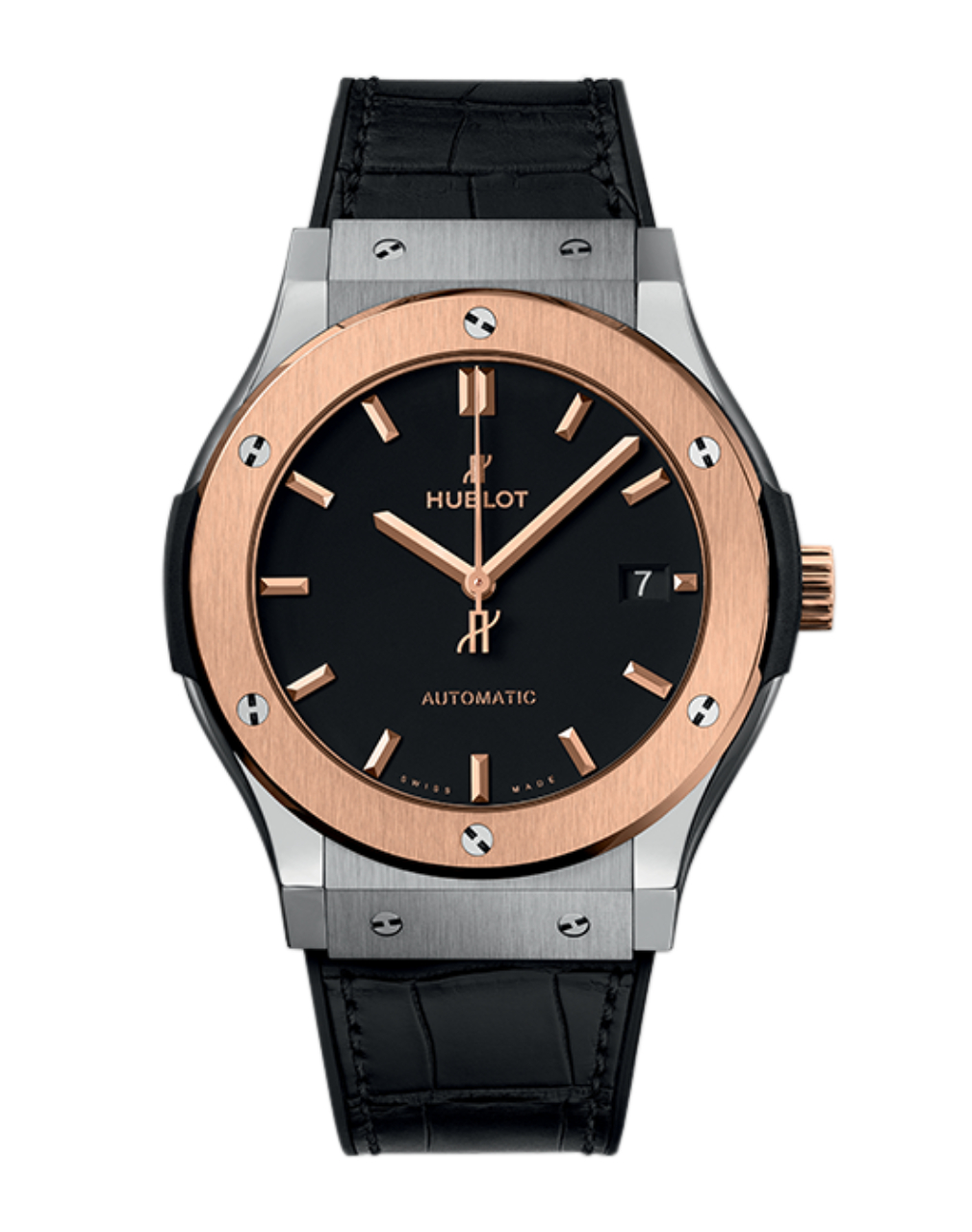 Hublot Classic Fusion 511.PX.7080.LR Rose Gold Watch Black Leather Strap