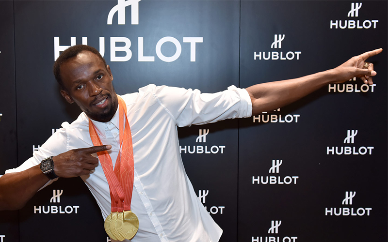 Hublot Ambassadors Usain Bolt Lightning Bolt track runner fastest man of all time 