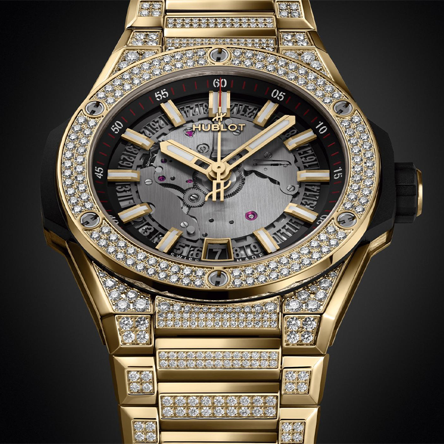 Big Bang Integrated Time Only Yellow Gold Pavé 40mm gallery 3