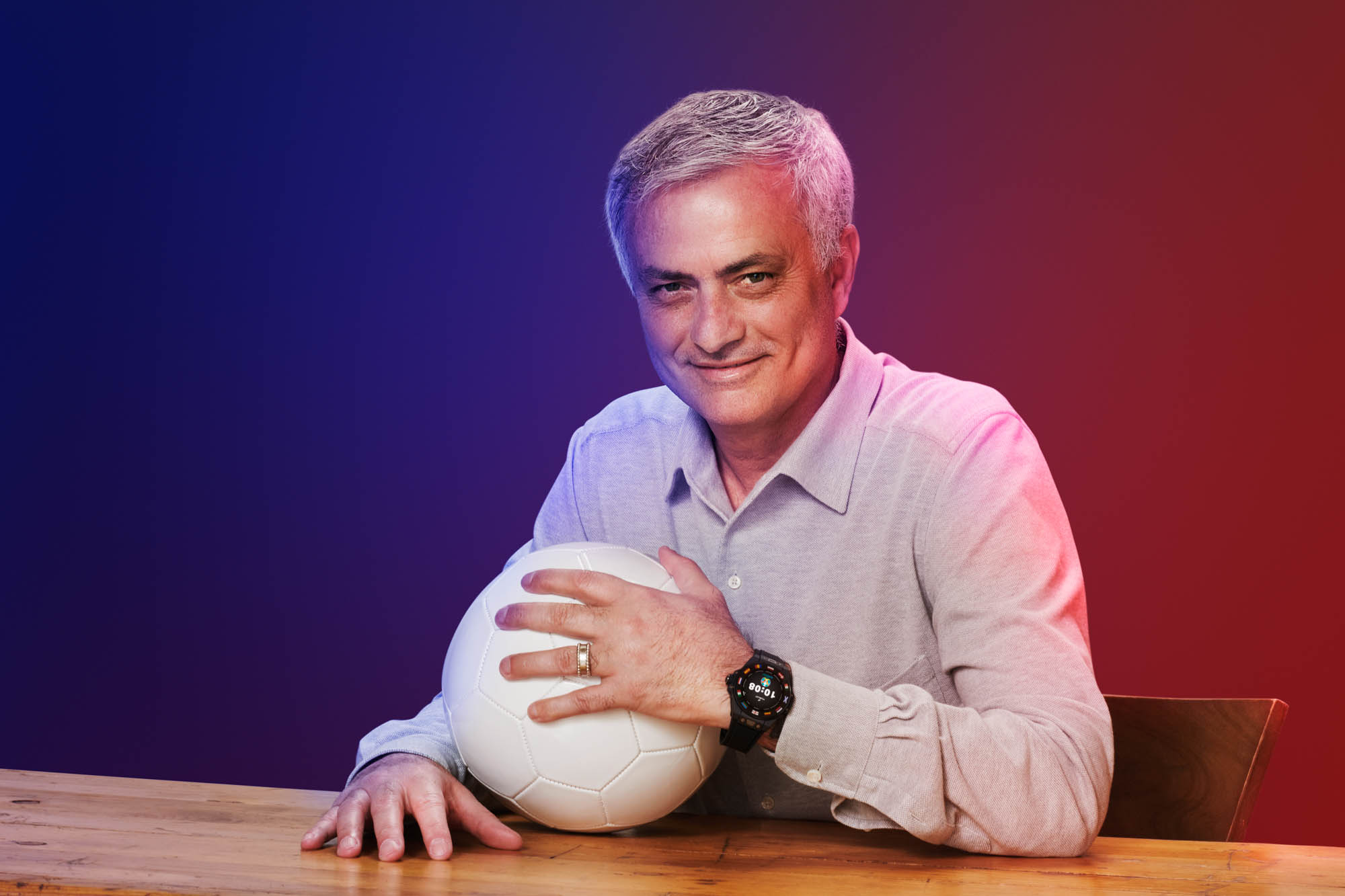 Jose Mourinho wearing the Hublot Big Bang e UEFA EURO 2020