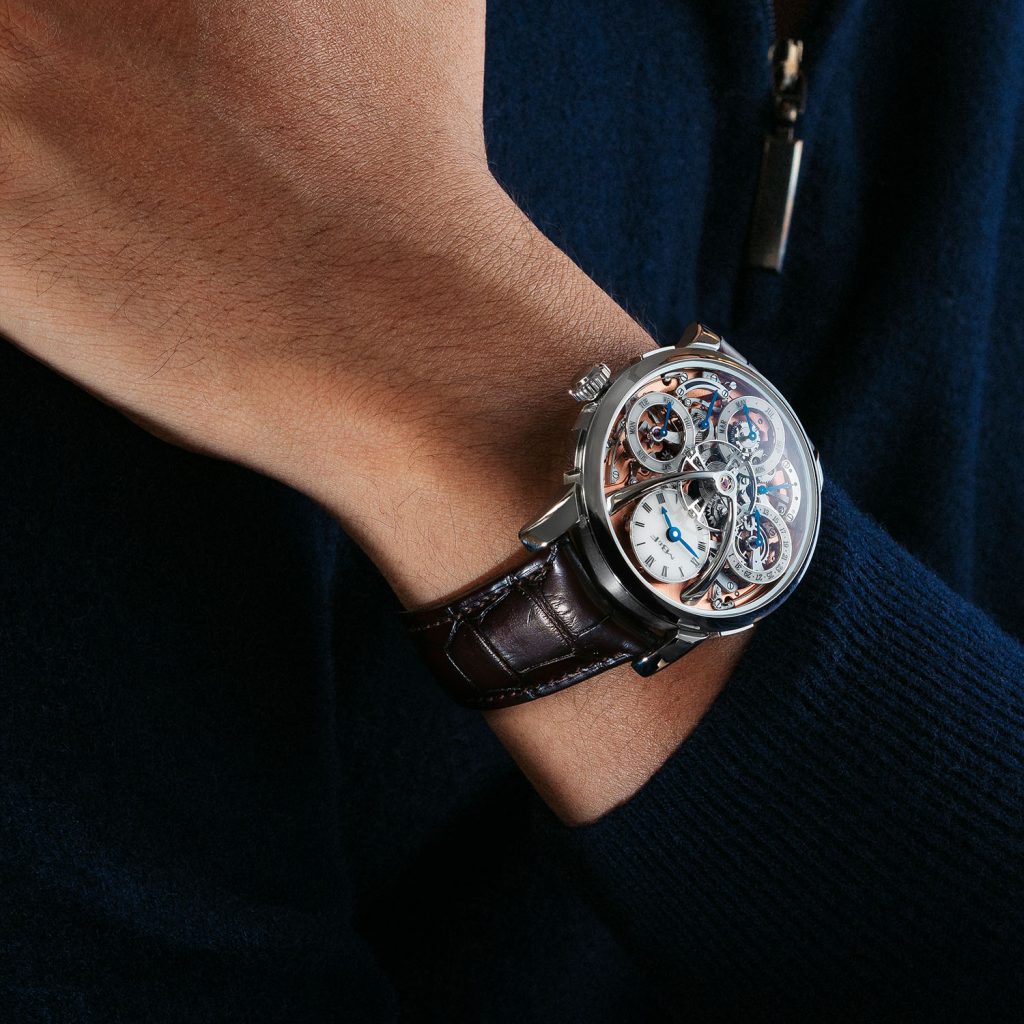 MB&F LM Perpetual Steel on the wrist