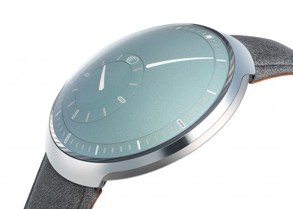 Titanium watch with sage green dial
