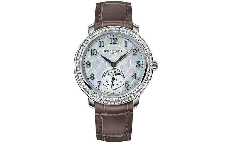Patek Philippe Geneve Complications 4968G-010 Maunal winding White gold case Crocodile skin bracelet Ladies' watch Sapphire glass Mother of Pearl dial Arabic numerals 