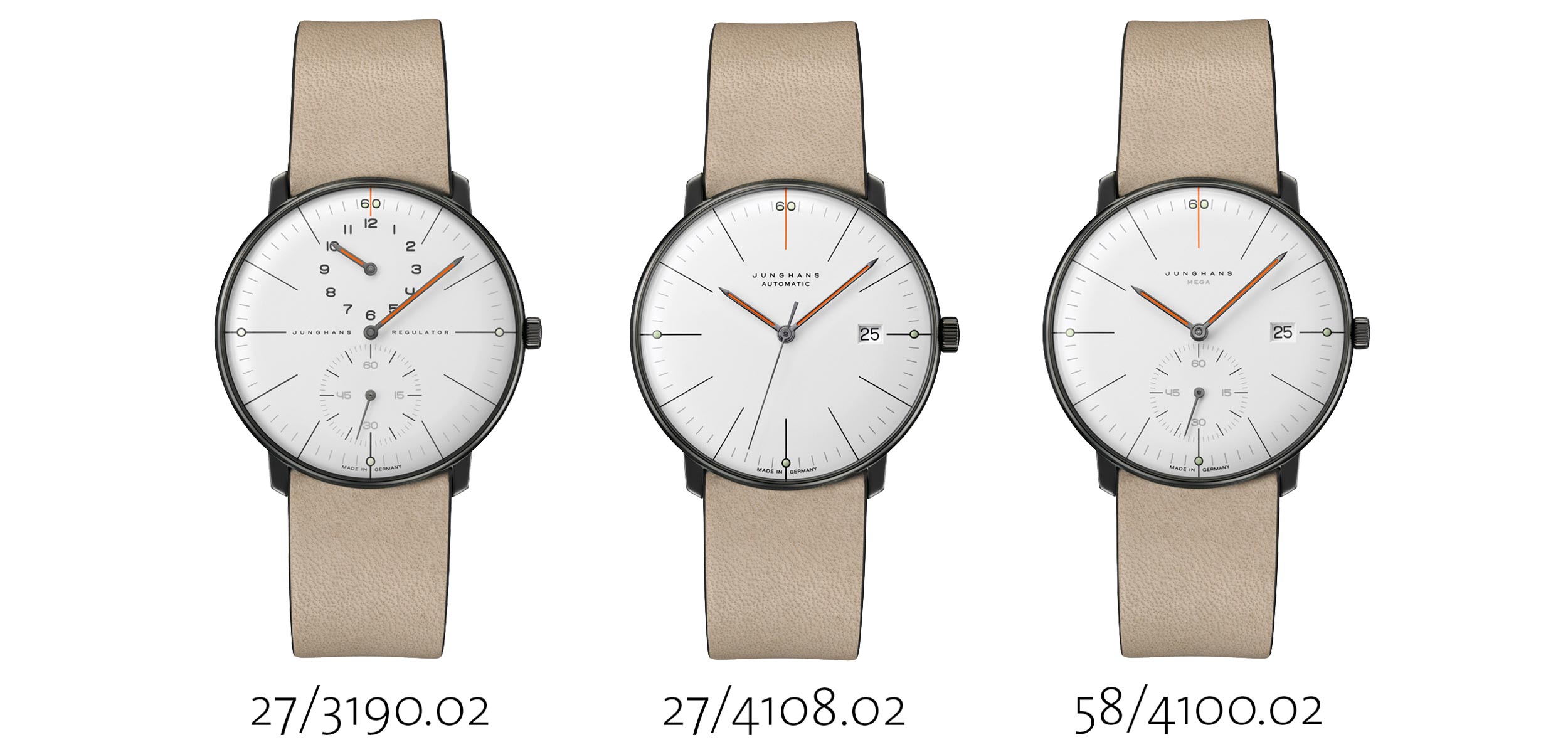 Three new versions of the limited edition max bill watches 