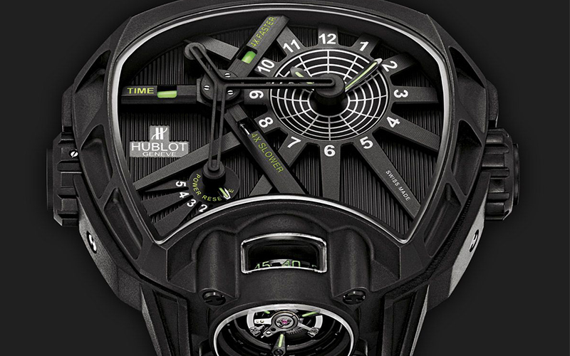 Hublot MP Collection 902.ND.1140.RX Manual winding Titanium case Rubber bracelet Men's watch/Unisex Sapphire Glass Transparent dial No numerals Date Screw-Down Crown