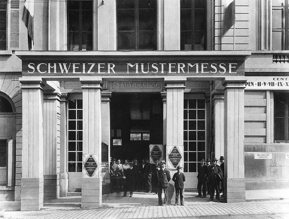Stadtcasino Basel, the venue for Schweizer Mustermesse in Basel, 1917