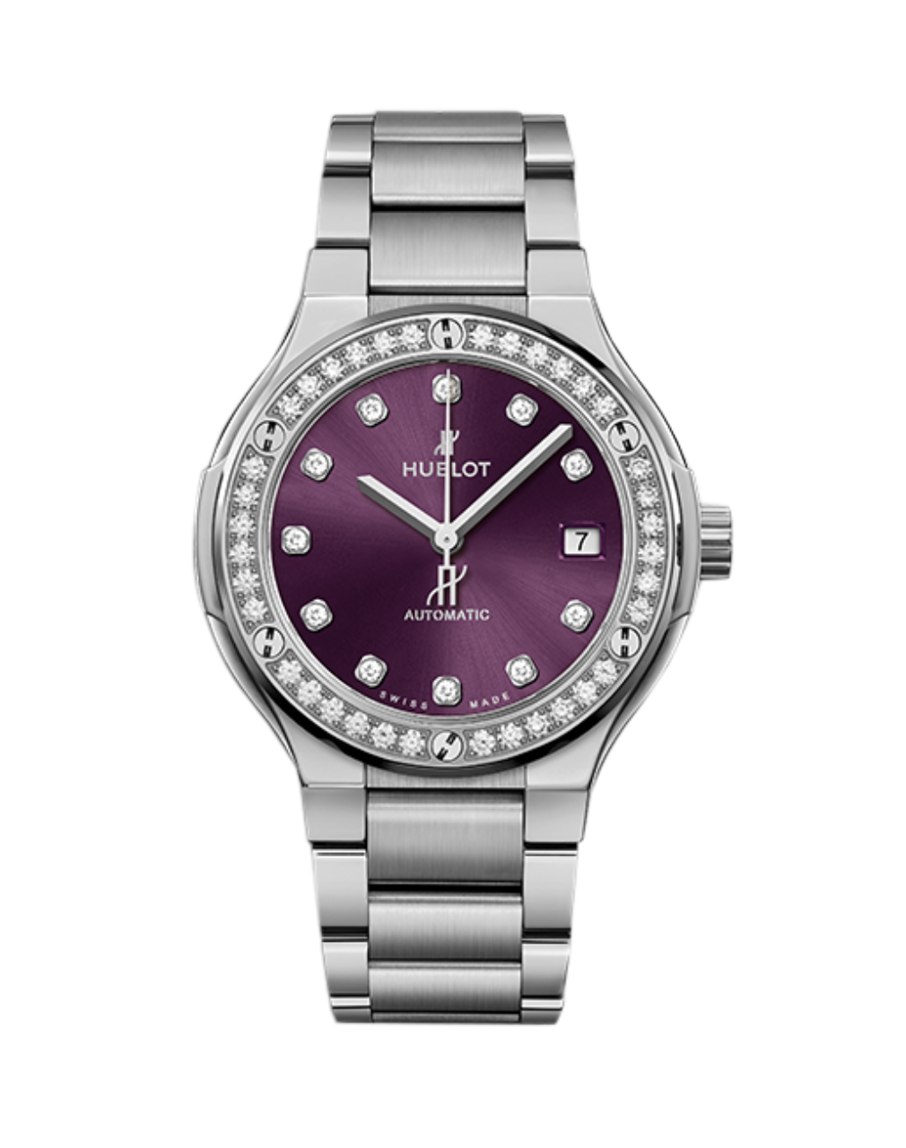 Classic Fusion Titanium Purple Diamonds Bracelet 38มม. 568.NX.897V.NX.1204