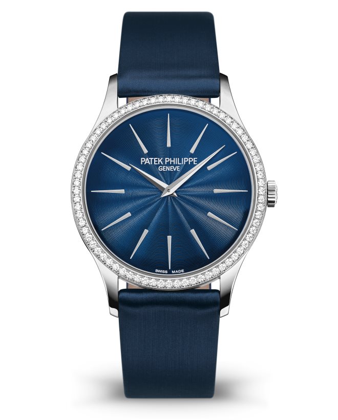 นาฬิกาปาเต็ก ฟิลิปป์ Calatrava Diamond Blue Dial Ladies' 4897G-001