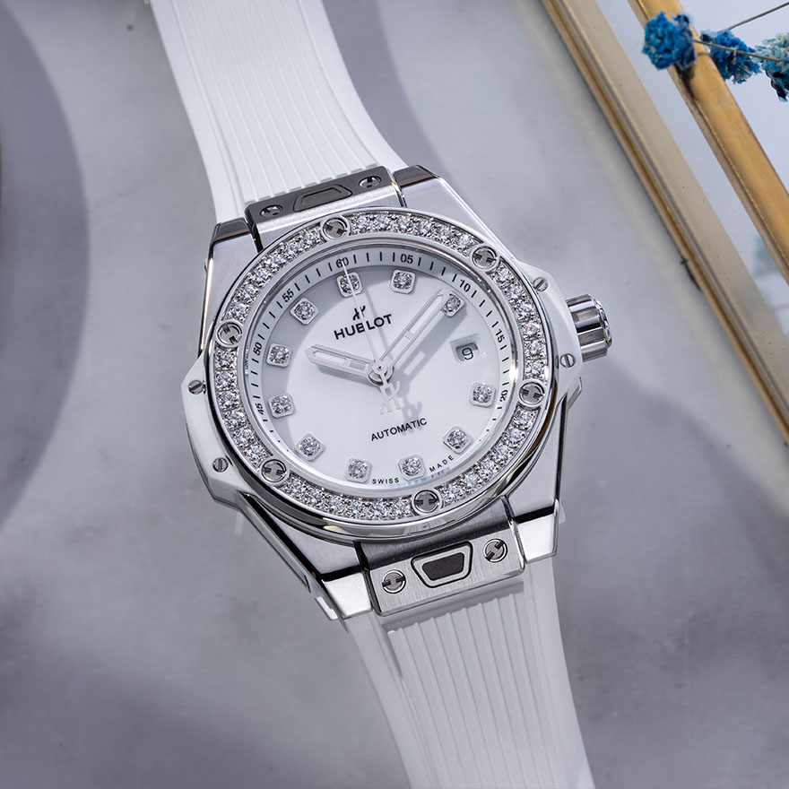 Big Bang One Click Steel White Diamonds 33mm gallery 1