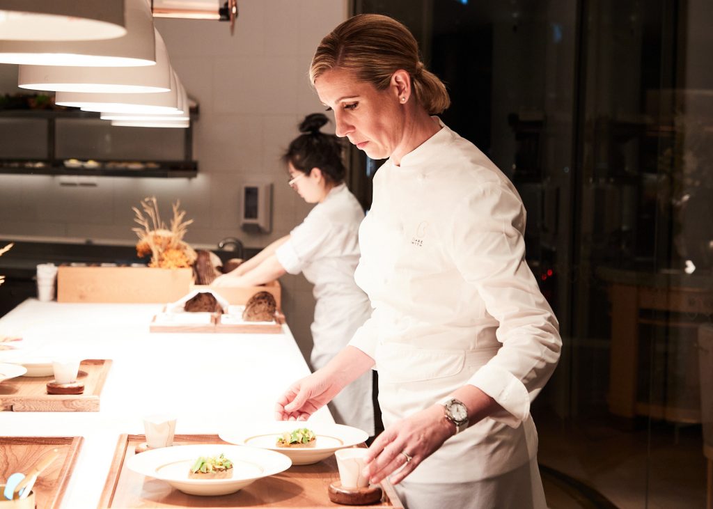 Clare Smyth at the pass