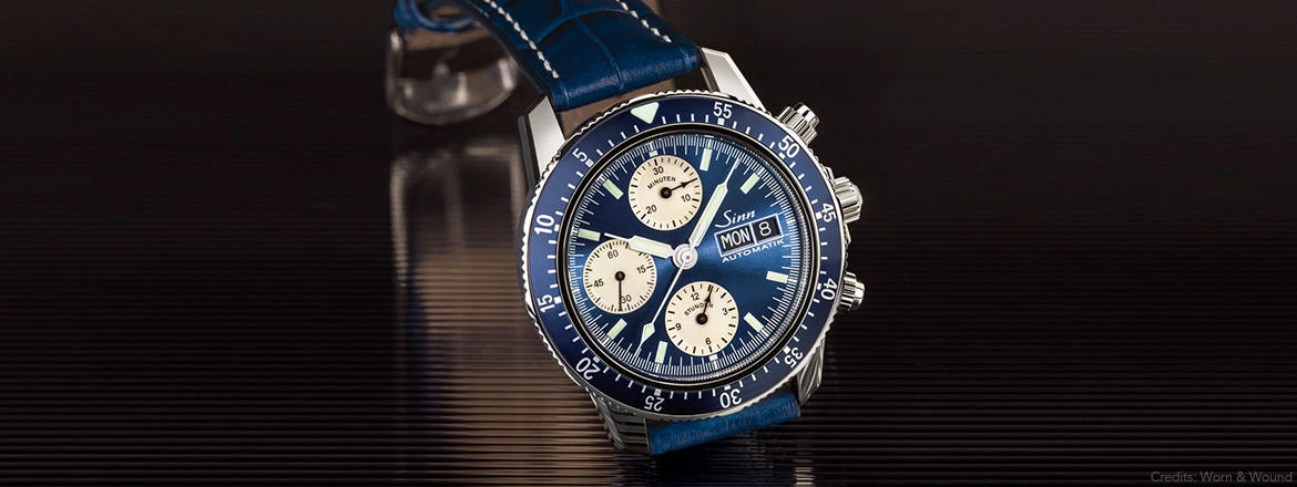 SINN 103 A Sa B: The Traditional Pilot’s Chronograph With Blue And Silver Electroplated Dial