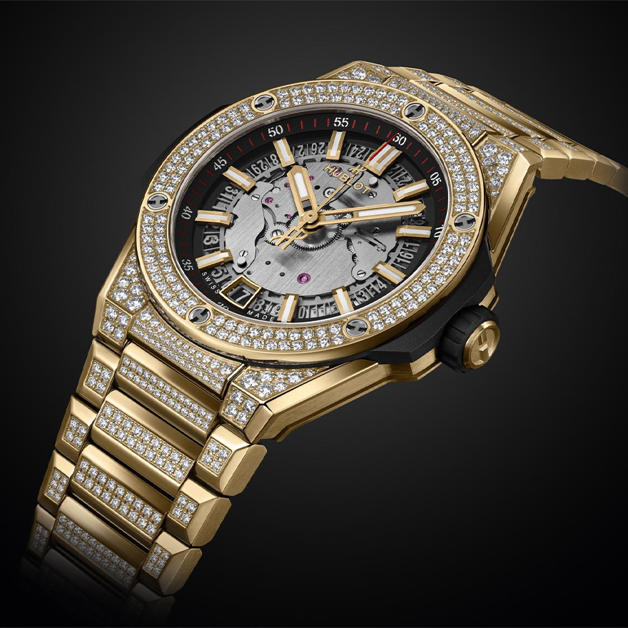 Big Bang Integrated Time Only Yellow Gold Pavé 40mm gallery 1