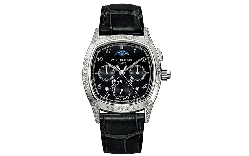 Patek Philippe Perpetual Calendar Chronograph 5951P Manual winding Platinum Crocodile skin Men's watch/Unisex 