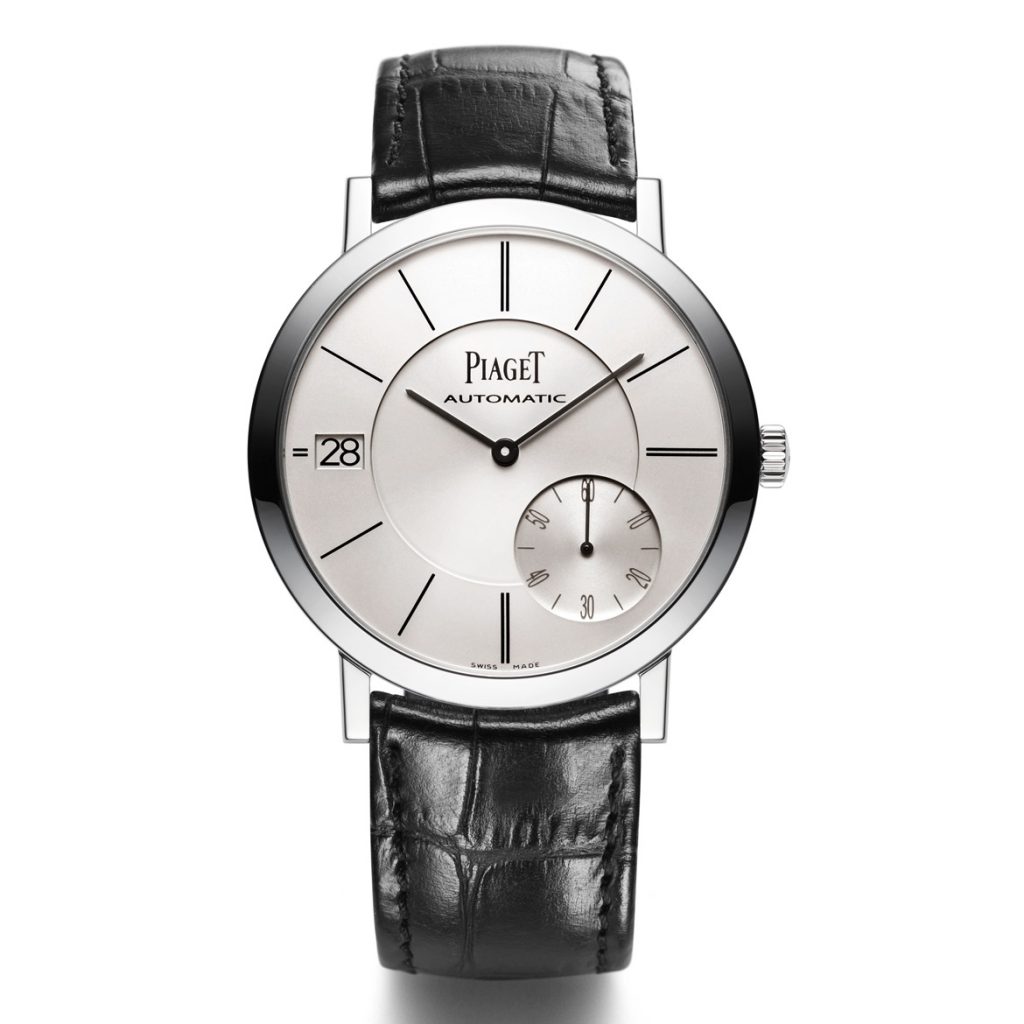 40mm white gold watch with self-winding mechanical movement