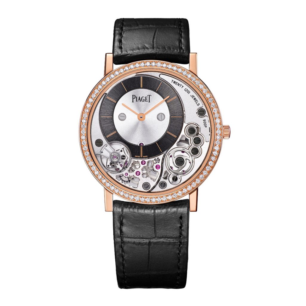38mm rose gold watch with ultra-thin mechanical movement