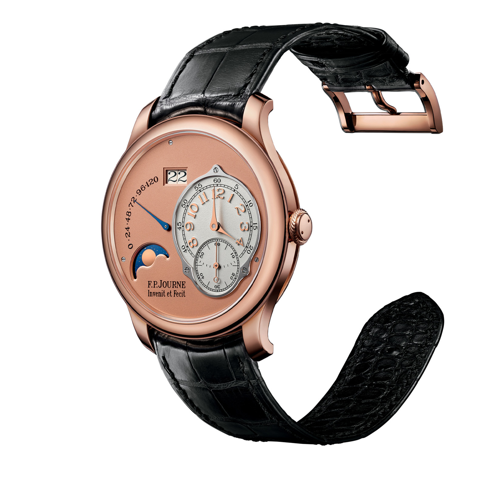 Lune 40/42mm Red Gold Pink Dial Gold Numerals gallery 1