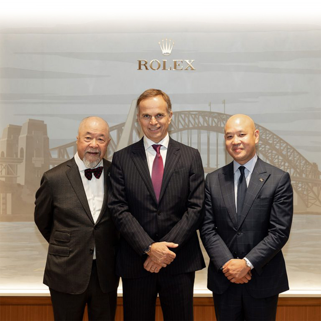 Dr Henry Tay, Jean Frederic Dufour, Mr Michael Tay at the opening of the Rolex Sydney prestige boutique