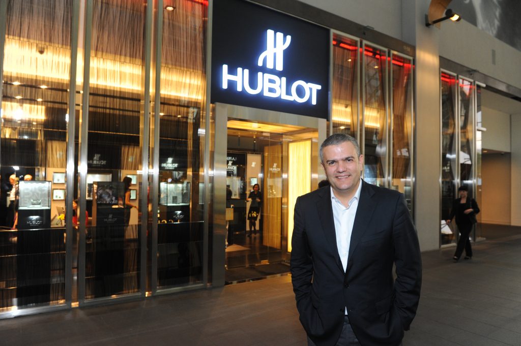 Mr Ricardo Guadalupe standing outside a Hublot boutique