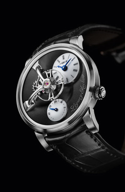 The LM101 radically re-interpreted tradition by relocating the balance wheel to float majestically not only just above the movement but also high above the dial