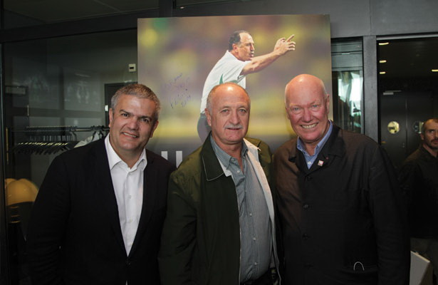 Ricardo Guadalupe, CEO of Hublot; Luiz Felipe Scolari and Jean-Claude Biver, Chairman of Hublot and President of the LVMH Group's Watch Division