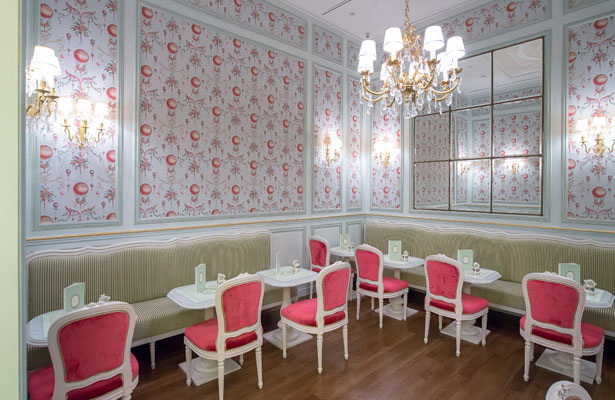 Sweet delights and aromatic tea in an elegant tea room.