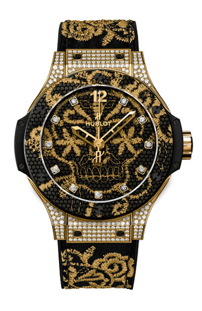 Hublot Big Bang Broderie 343.VX.6580.NR.BSK16 Automatic Yellow gold case Ladies' watch 10 ATM 42 h reserve Center Seconds Gemstone Limited Edition
