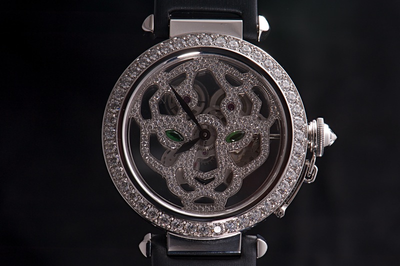 Cartier Pasha 42MM Skeleton Watch with Panther Decor