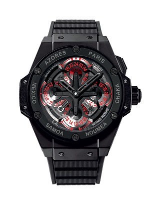 The Hublot King Power Unico GMT is the epitome of bold style and confidence.