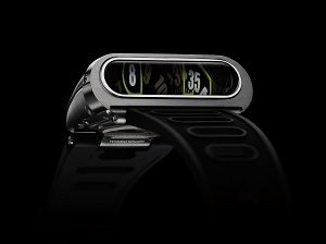 The MB&F HM5 has a digital jumping hour display in which each hour instantaneously switches to the next.