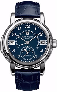 The Patek Philippe reference 5016A is in stainless steel and equipped with a tourbillon, perpetual calendar and minute repeater. 