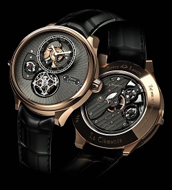 The hands of the Spero Lucem La Clemence will move wildly when the minute repeater chimes and return to their original position indicating the time when the minute repeater finished chiming.