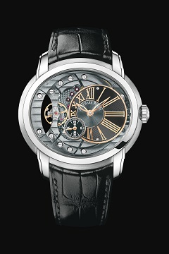 The Audemars Piguet Millenary 4101 has an unconventional elliptical case that wears comfortably being wider than it is tall.