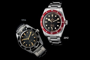 The main difference between today’s Black Bay and its vintage predecessors is size: the Black Bay is a robust 41mm compared to 37mm for the vintage one.
