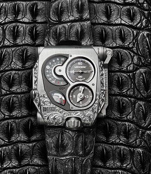 The URWERK EMC Pistol is the fruit of the exceptional alliance of leading craftsmen and the most skilled hands.