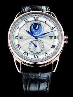 The De Bethune DB25 QP features a three-dimensional moon indicator and two small apertures for the day and the month.