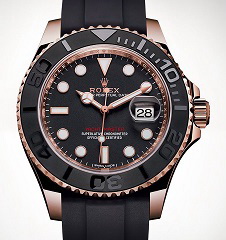 The Rolex Yacht-Master Everose defines a new look for the brand with its combination of materials – rose gold, black ceramic and rubber.