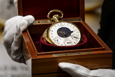 The Henry Graves Supercomplication timepiece made by Swiss watchmaker Patek Philippe in 1932, the most expensive and most complicated in the world that fetched a record US$21.3 million when it went under the hammer in Switzerland on November 11, 2014. (Image Credit: Getty Images).