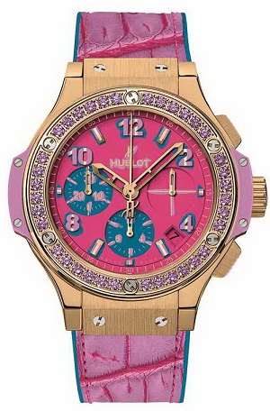 The Hublot Big Bang Pop Art, inspired by the Pop Art movement, is bright and bold.