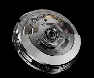The new Perpetual Rotor from Rolex calibre 3255. Note the half-moon-shaped oscillating weight, which continually winds the mainspring using natural wrist movements (image courtesy of Rolex.com).