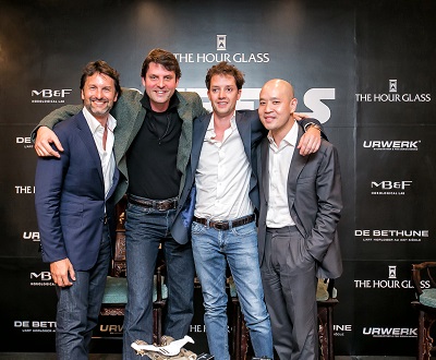 Maximilian Büsser (MB&F), Felix Baumgartner (URWERK), Alessandro Zanetta (De Bethune), Michael Tay (Co-Group Managing Director, The Hour Glass)