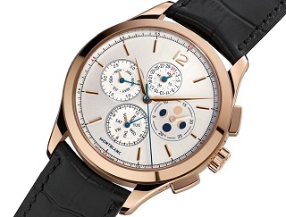 The Montblanc Heritage Chronometrie Chronograph Quantième Annuel comes in a 42mm case in steel or pink gold.