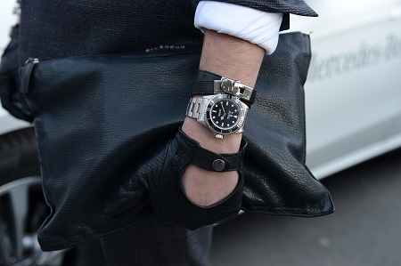 Looking chic with the Rolex Submariner.